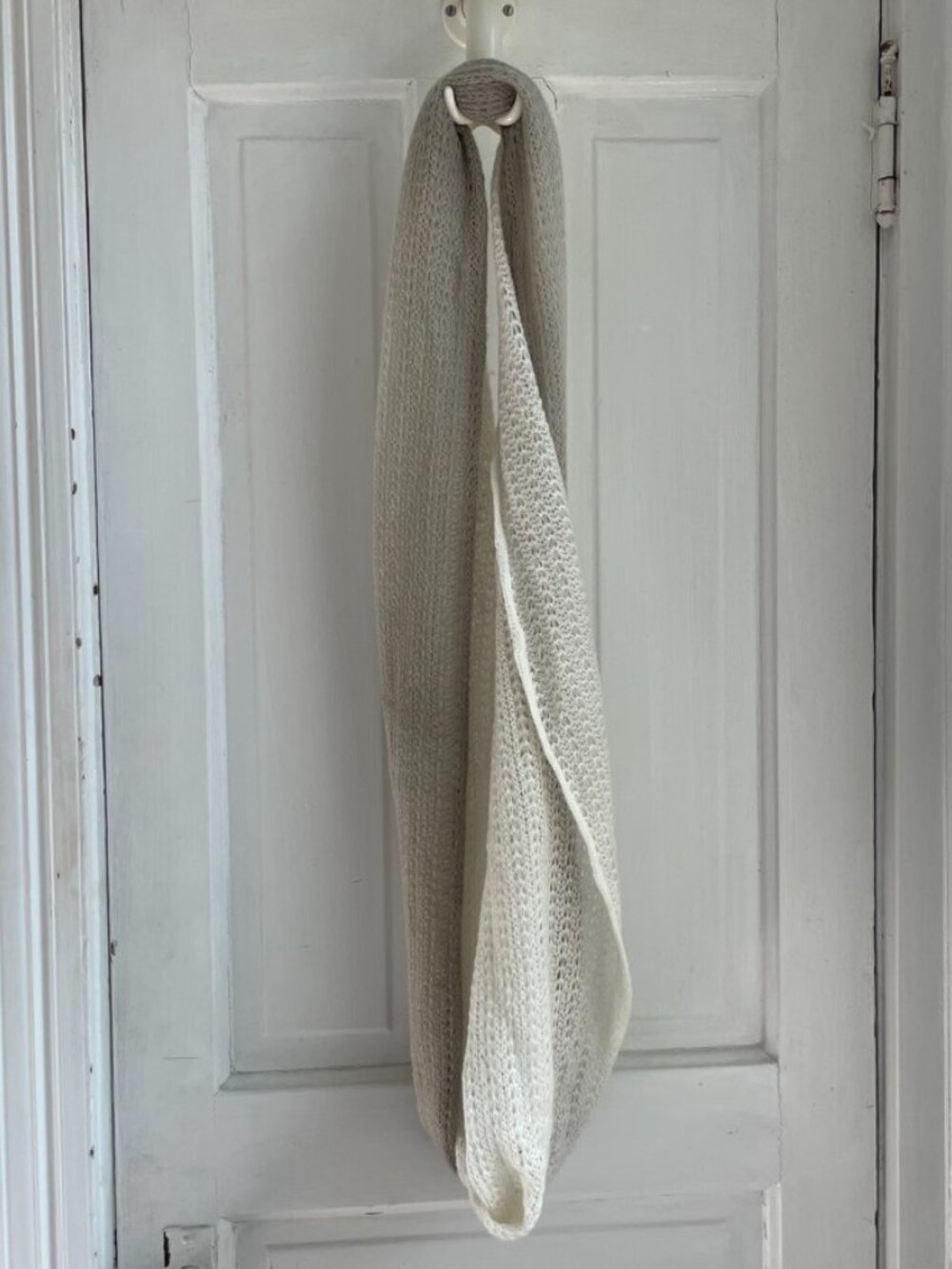 Kimchi Blue Two-Tone Knit Infinity Scarf Cream & Beige